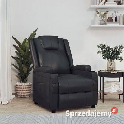vidaXL Fotel rozkładany czarny sztuczna