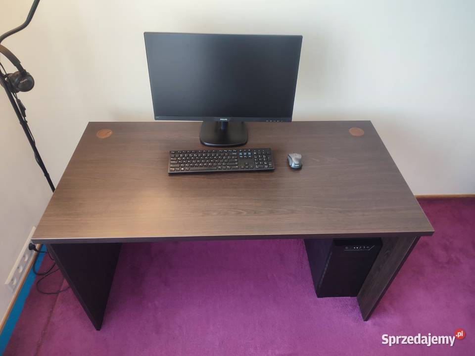 Solidne stabilne duże biurko 140x70 wenge mazowieckie Warszawa
