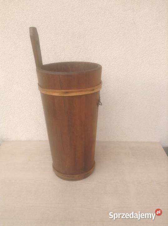 Stary drewniany cebrzyk z uchwytem opolskie sprzedam