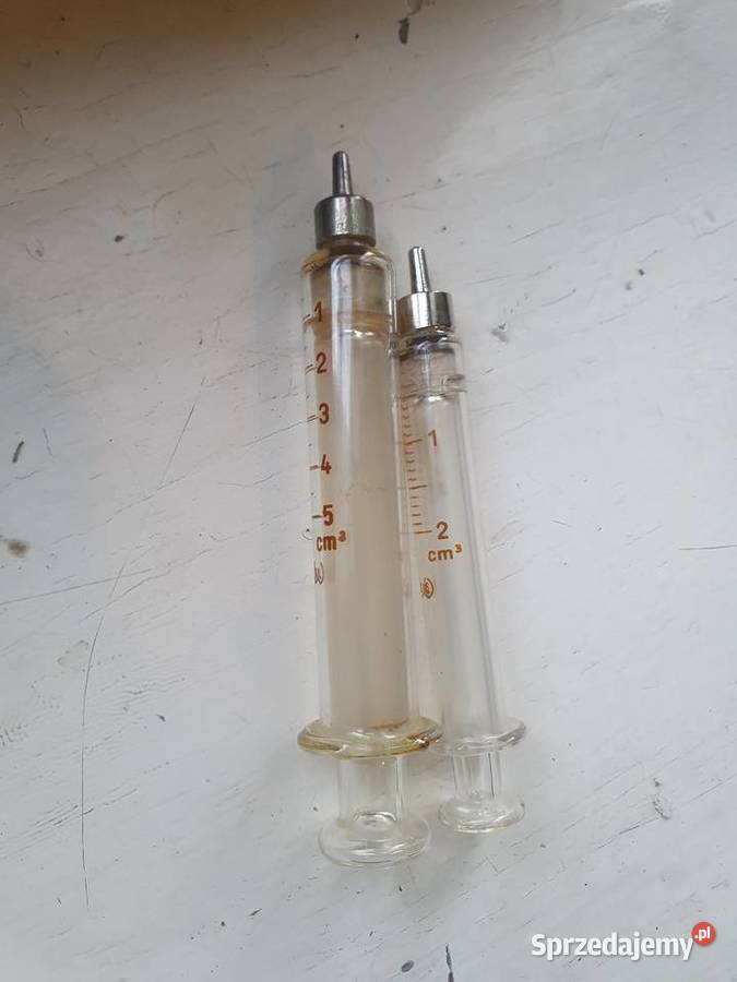 Stare strzykawki metalowe szklane szpitalne Warszawa