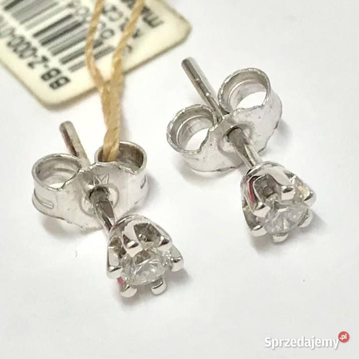 Złote KOLCZYKI 14K YES Stella BRYLANTY 016ct CUD złote Kolczyki Warszawa sprzedam
