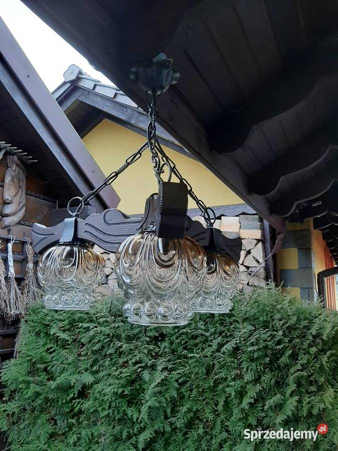 Lampa do altany drewniana lampa stara Lubień