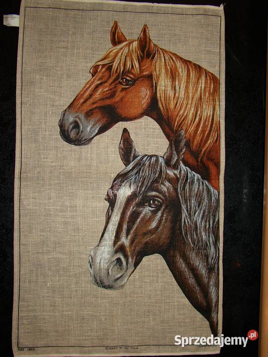Ściereczxka Kuchenna Konie 80x45 LEN 100 Wolsztyn