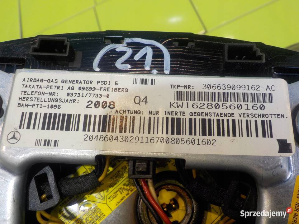 MERCEDES C W204 11r SEDAN AIRBAG poduszka Suków