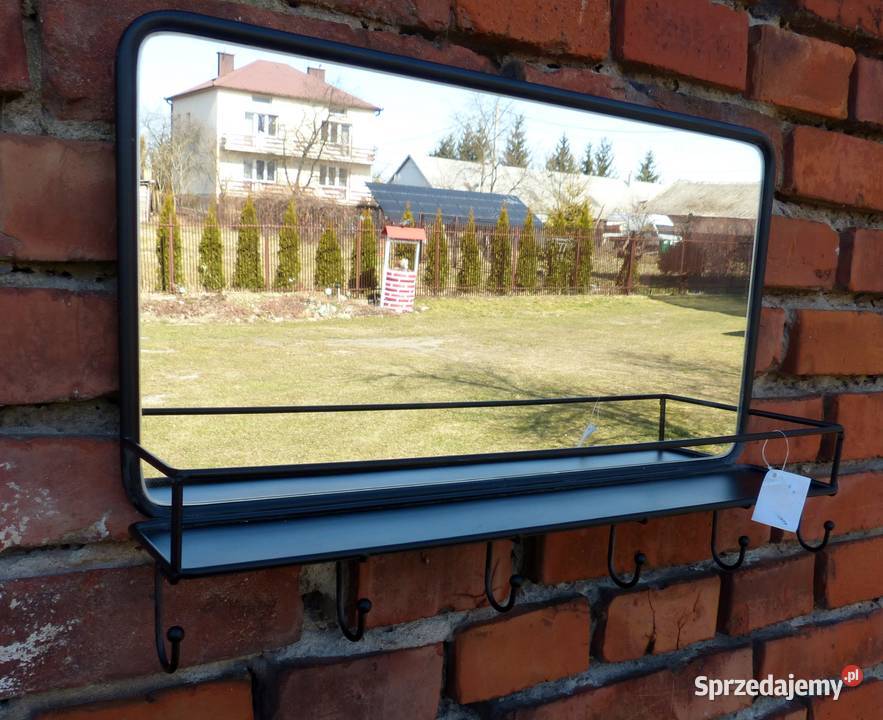 Wieszak z lustrem Versa Loft Czarne 50 X 32 X 10 czarny Zbylitowska Góra