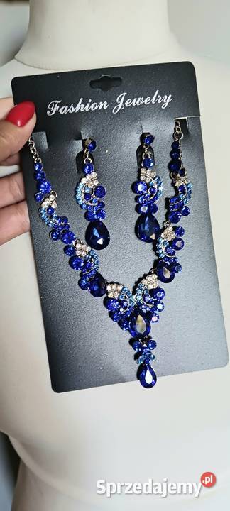 Komplet biżuterii niebieski Ostrowąs sprzedam