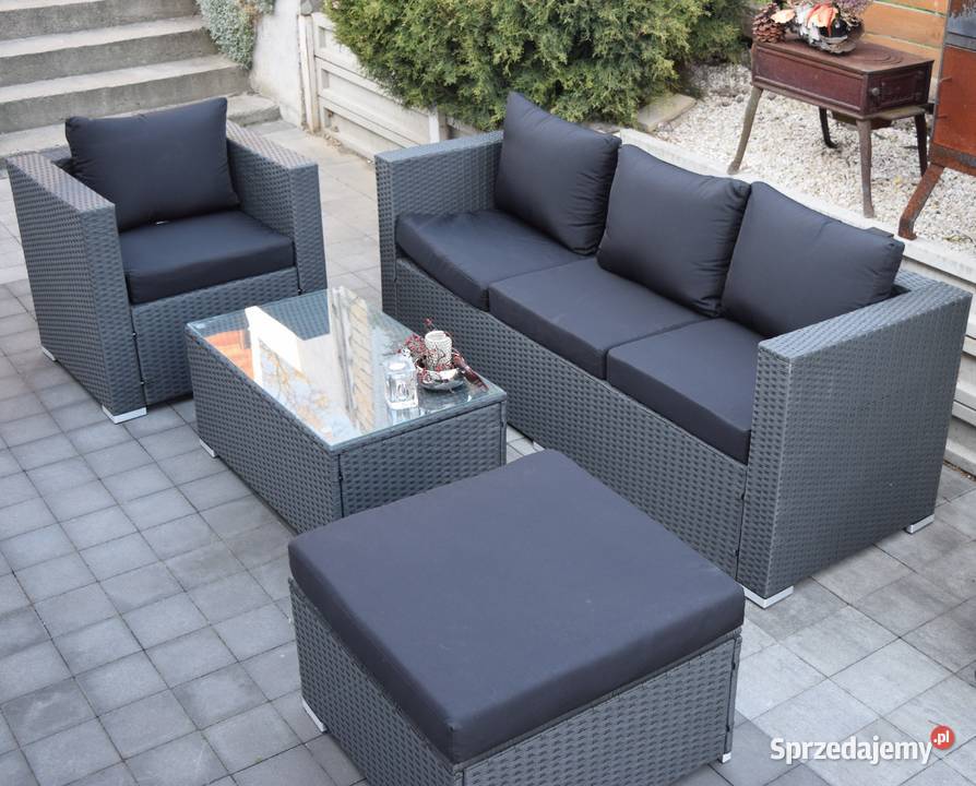 BORNEO popiel grafit technoratan sofa fotel pufa Bosutów