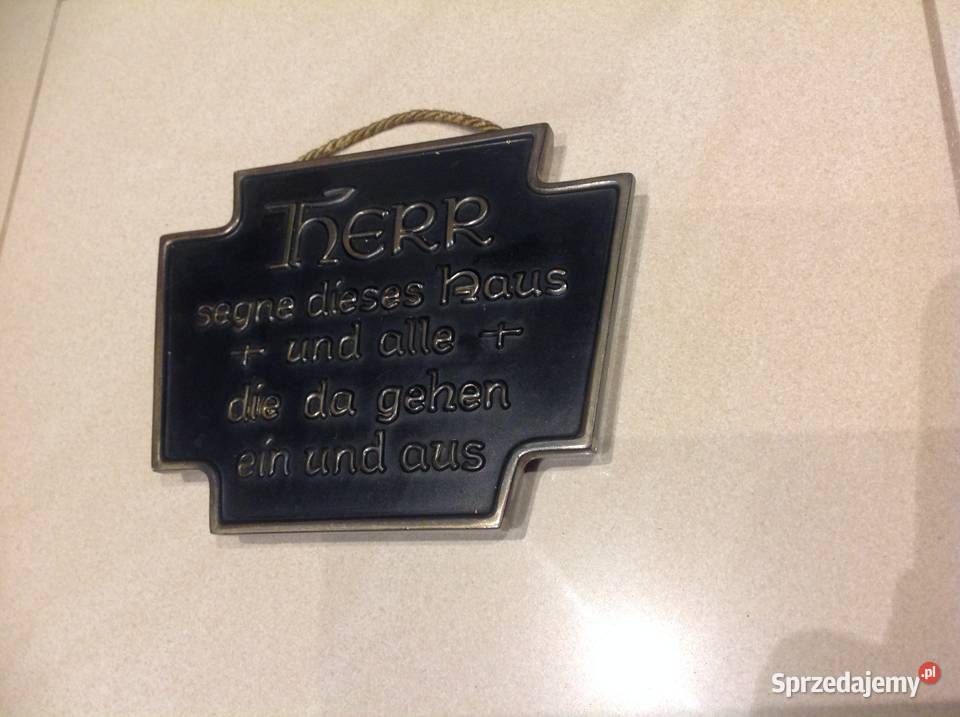 Tabliczka Talizman Mosiężny Ochrona Domu Vintage Nowa Sól