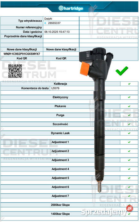 WTRYSKIWACZE 28565337 04L130277AP VW CRAFTER T6 pomorskie Miszewo sprzedam