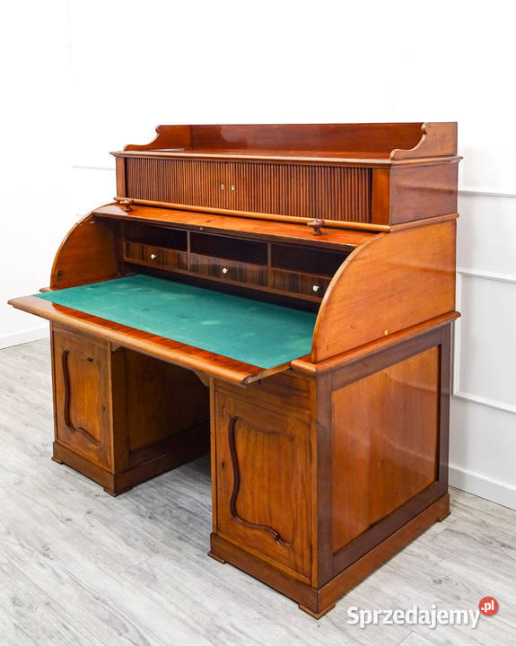 SEKRETARZYK cylindryczny drewniane biurko ORZECH Biurka Kalisz