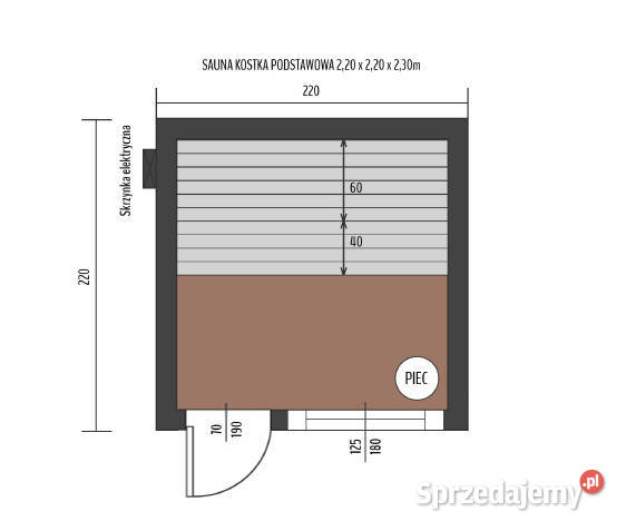 SAUNA OGRODOWA CUBE LUX 220 x 220 z SZYBĄ Sauny
