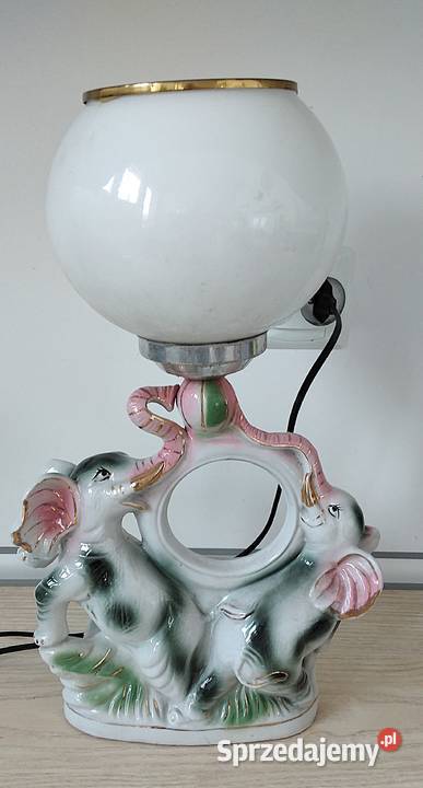 lampka ceramiczna słonie małopolskie Bukowno