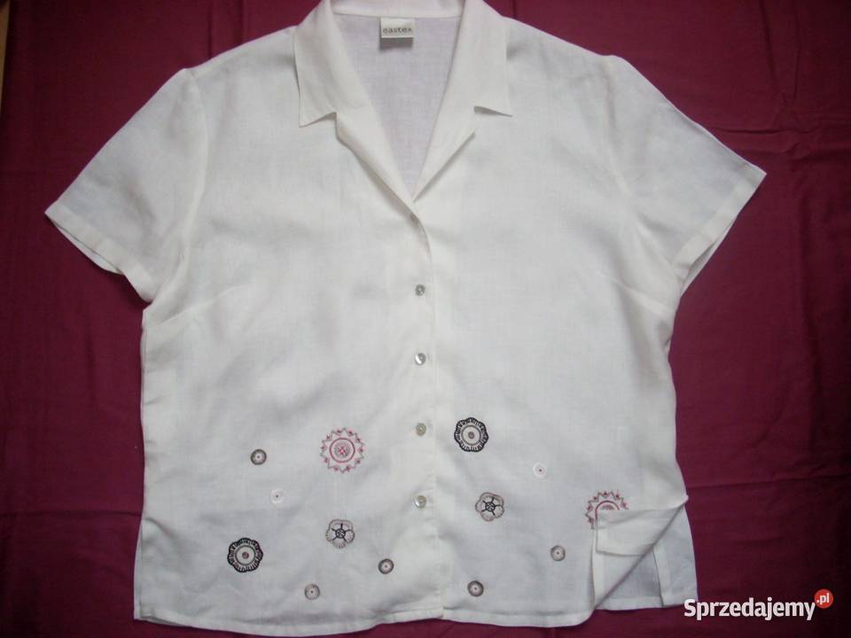 EASTEX Lniana Koszula Haft J Nowa 46 48 Len Nowy Sącz