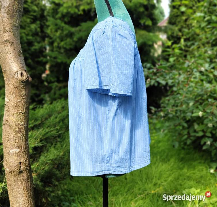 Niebieska bluzka w paski M 38 bawełna My