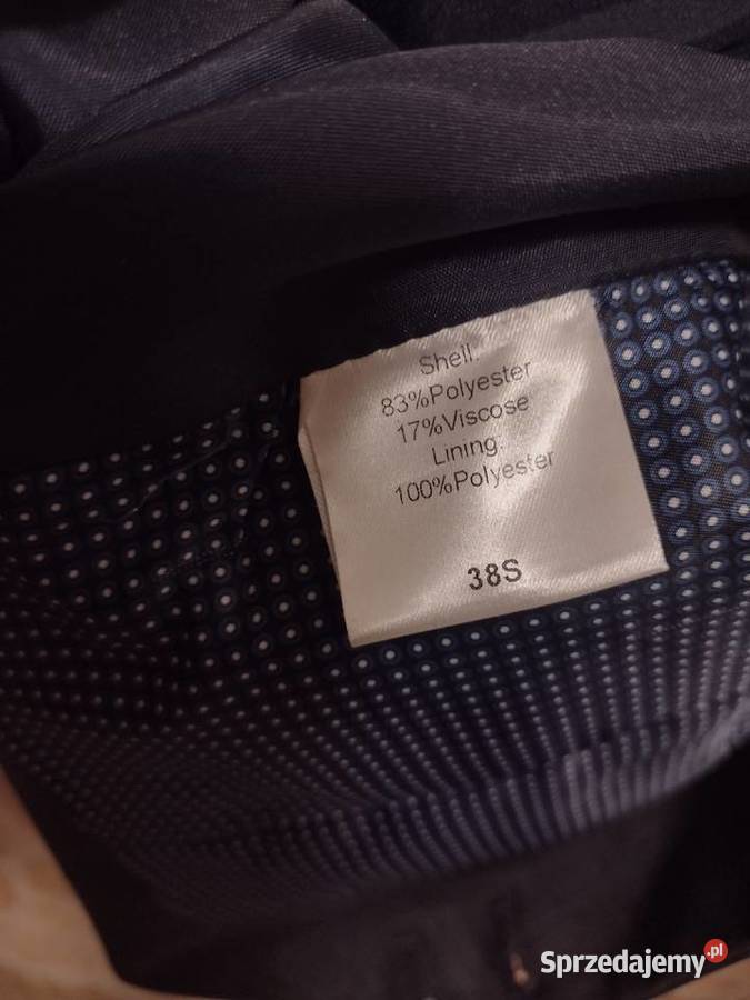 M Granatowa kamizelka garniturowa w kratę z Odzież wyjściowa Kraków