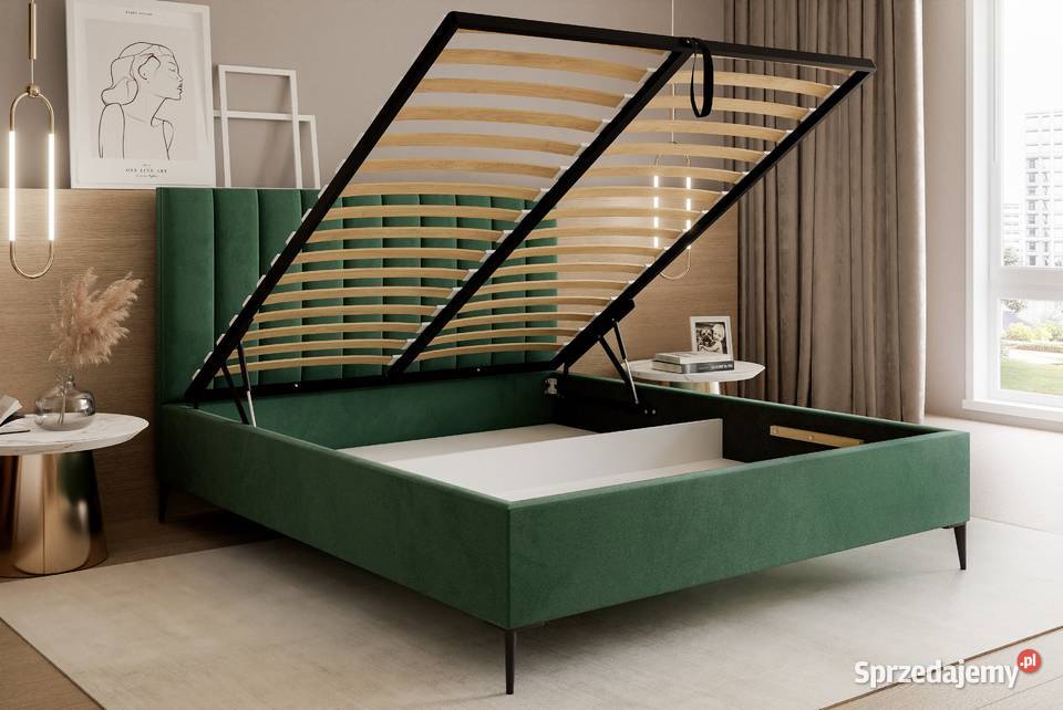 Łóżko tapicerowane Paros slim 33 różne kolory i wielkopolskie Tarchały Małe