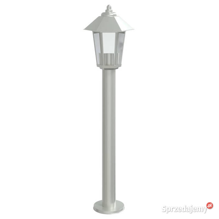 Lampa ogrodowa na słupku srebrna 80 stal Warszawa