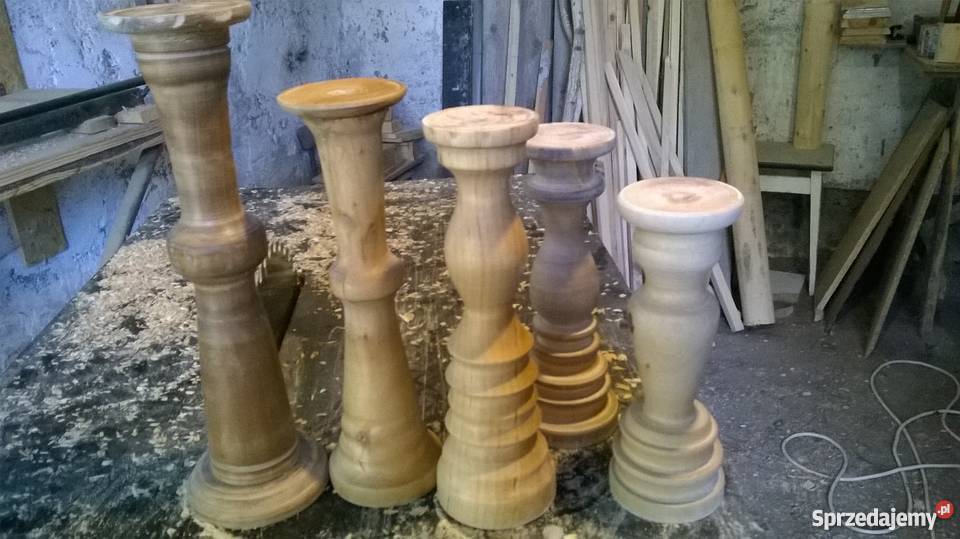 Świecznik drewniany ręcznie toczony rękodzieło Wieluń sprzedam