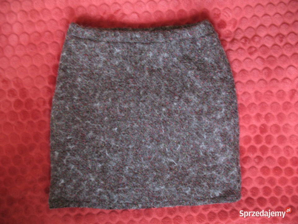 Spódnica dzianina boucle 46 3xl biodra 116 Nowa brązowy/beżowy Siedlce