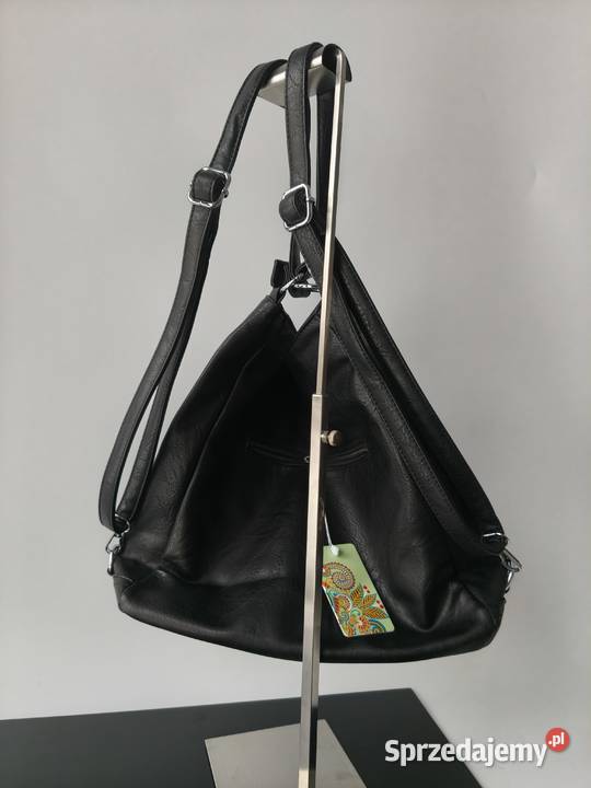 Czarna torebka z funkcją plecaka mieści A4 Worek  Torby i torebki małopolskie Trzebinia