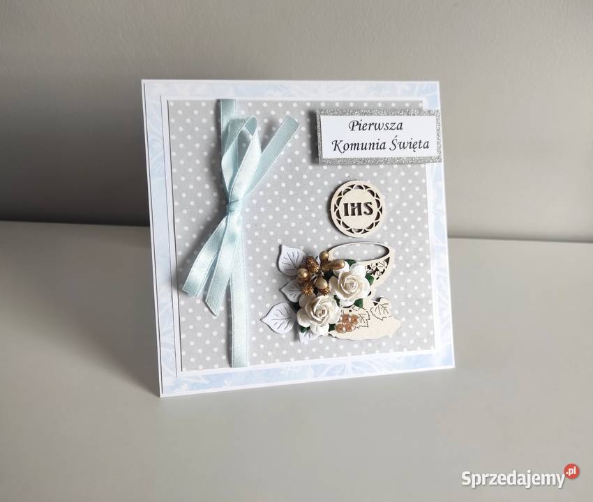 Kartka na Komunię Świętą ręcznie robiona