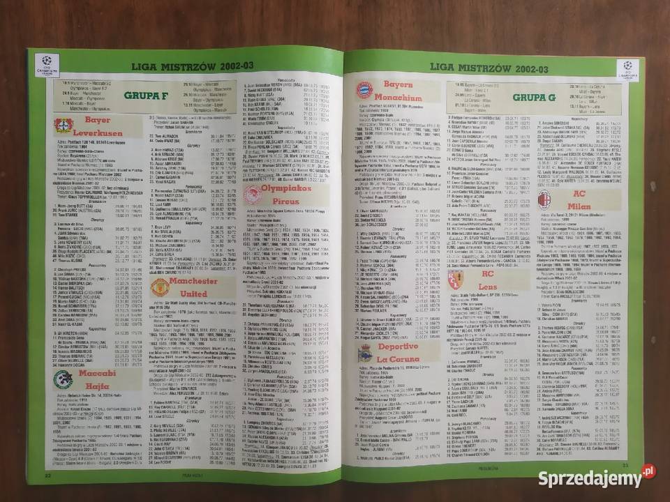 Skarb kibica liga mistrzów sezon 200203 Łódź