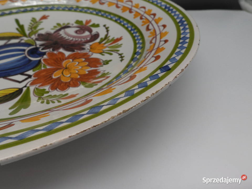 Duży Talerz Dekoracyjny Patera 345 Fajans DELFT Porcelana i szkło Raszków
