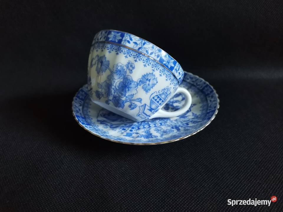 Stara przedwojenna filiżanka Echt China Blau Katowice