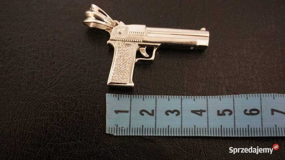 ZŁOTY KOMPLET ŁAŃCUSZEK I PISTOLET 83 GRAM BIAŁE Warszawa