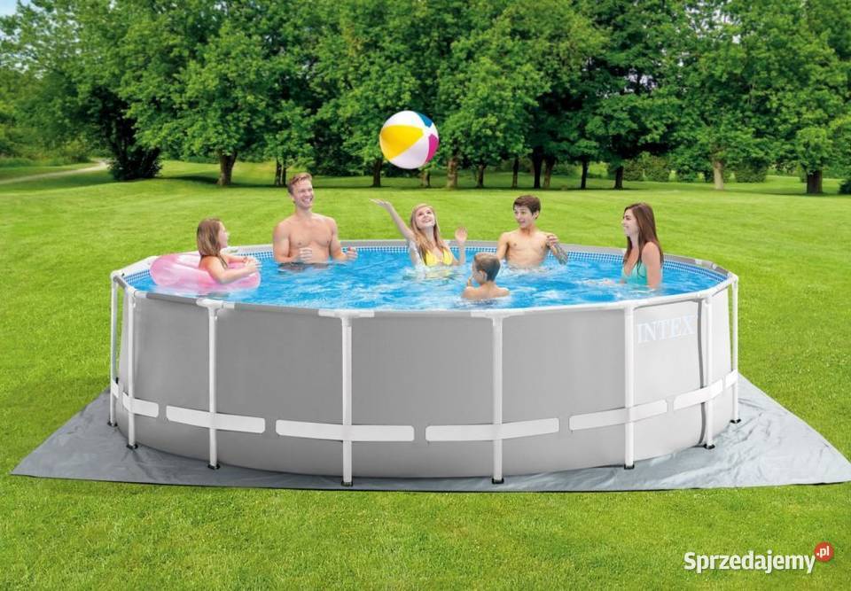 Basen stelażowy ogrodowy duży okrągły 45 x 12m