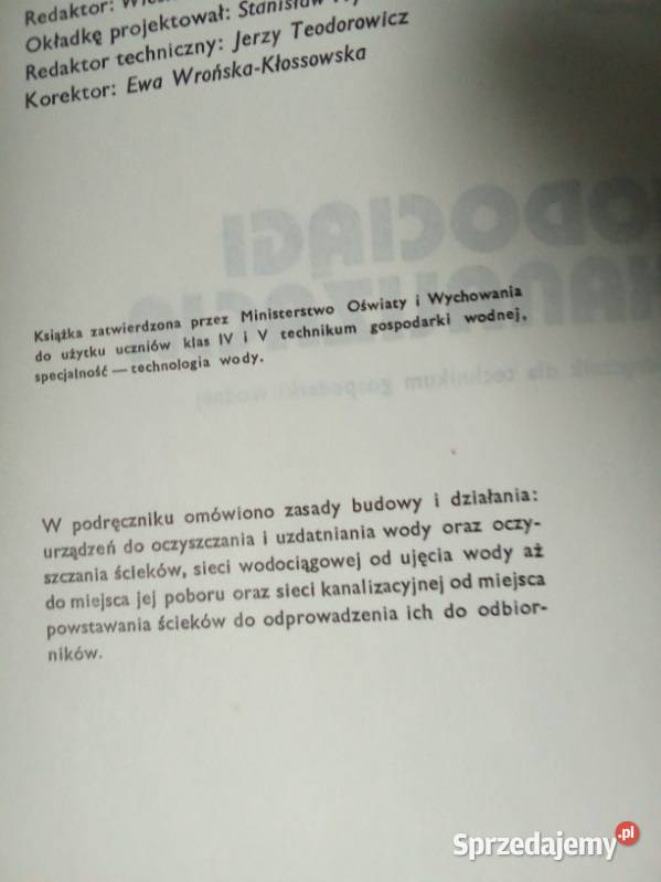 Wodociągi i kanalizacja podręcznik Technikum Łódź