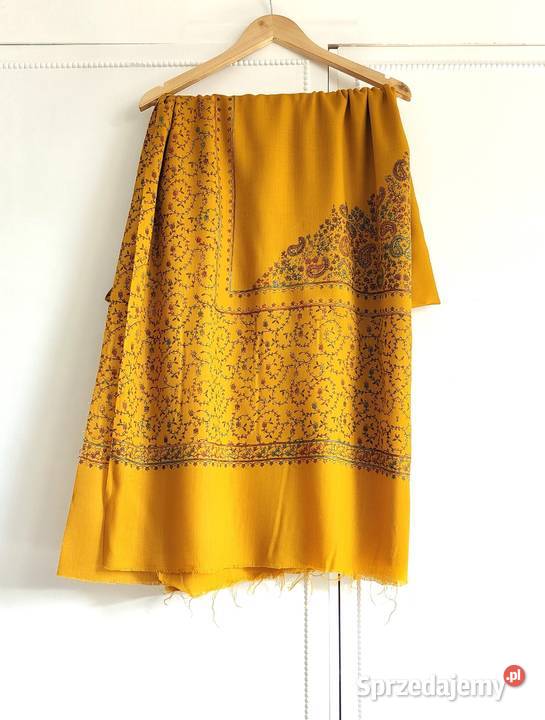 Duży szal orientalny indyjski haftowany haft Szczecin