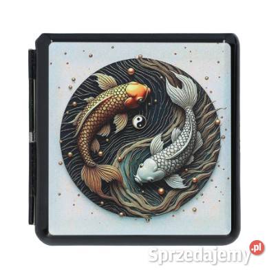 Metalowa Papierośnica z Nadrukiem Karpi koi Ostrowy nad Okszą