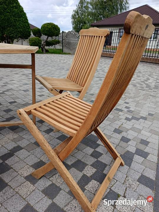 Meble ogrodowe drewniane składane