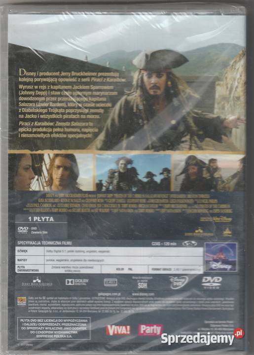 Piraci z Karaibów Zemsta Salazara Johny Depp DVD Filmy Pruszków