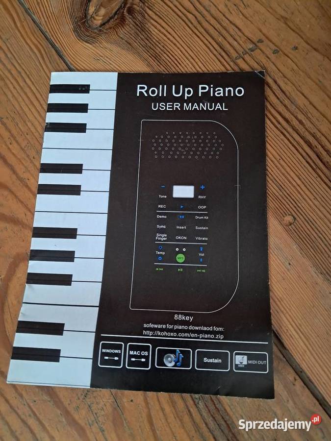 Profesjonalne silikonowe zwijane pianino Konix świętokrzyskie