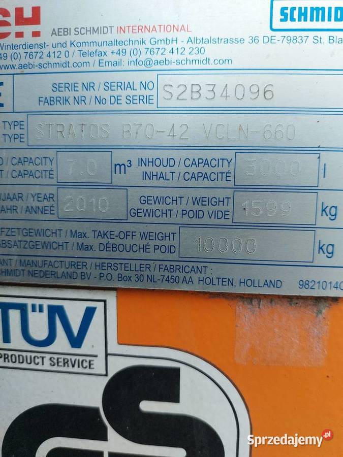 Piaskarka solarka Schmidt stratos nido Samochody ciężarowe