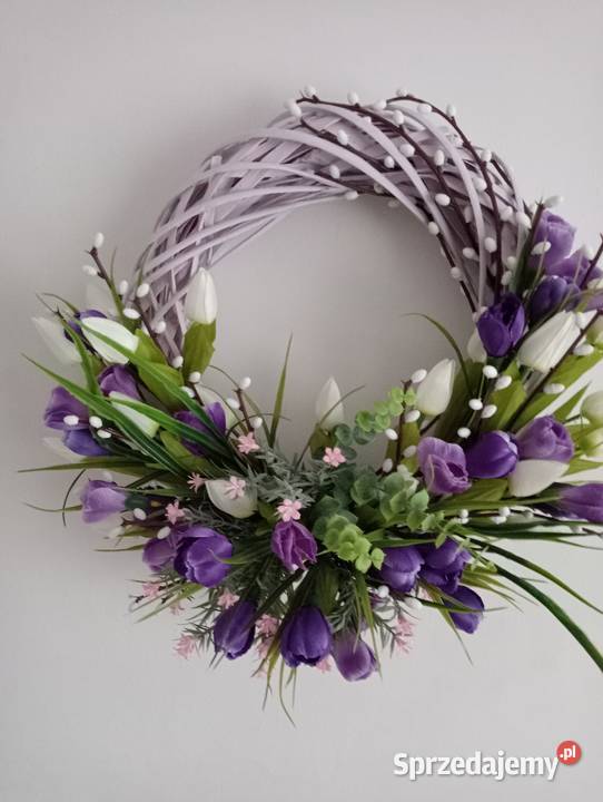 Wianek na drzwiwiklinowy wianeksztuczne kwiaty Radom