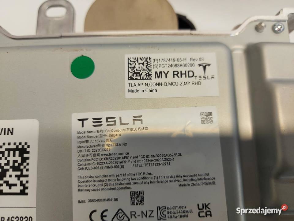 TESLA MODEL Y 2024r MODUŁ STEROWNIK 178741905H osobowe