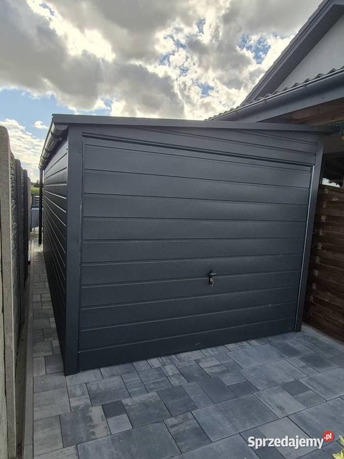 Garaż blaszany 3x5 grafitowy jednospadowy na bok Kraków sprzedam