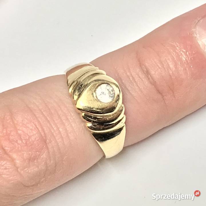 Złoty PIERŚCIONEK 14K cudny KAMIEŃ KRÓLEWNY 15 mazowieckie Warszawa