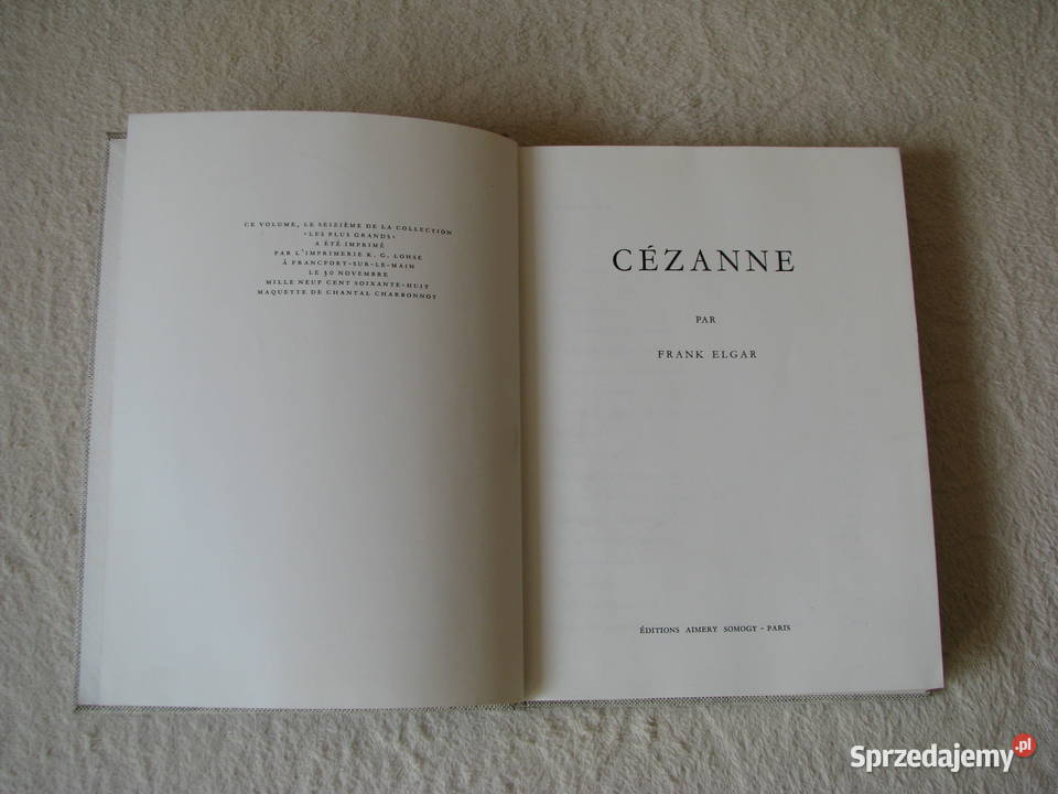 Cezanne Frank Elgar publikacja w języku Brzegi sprzedam