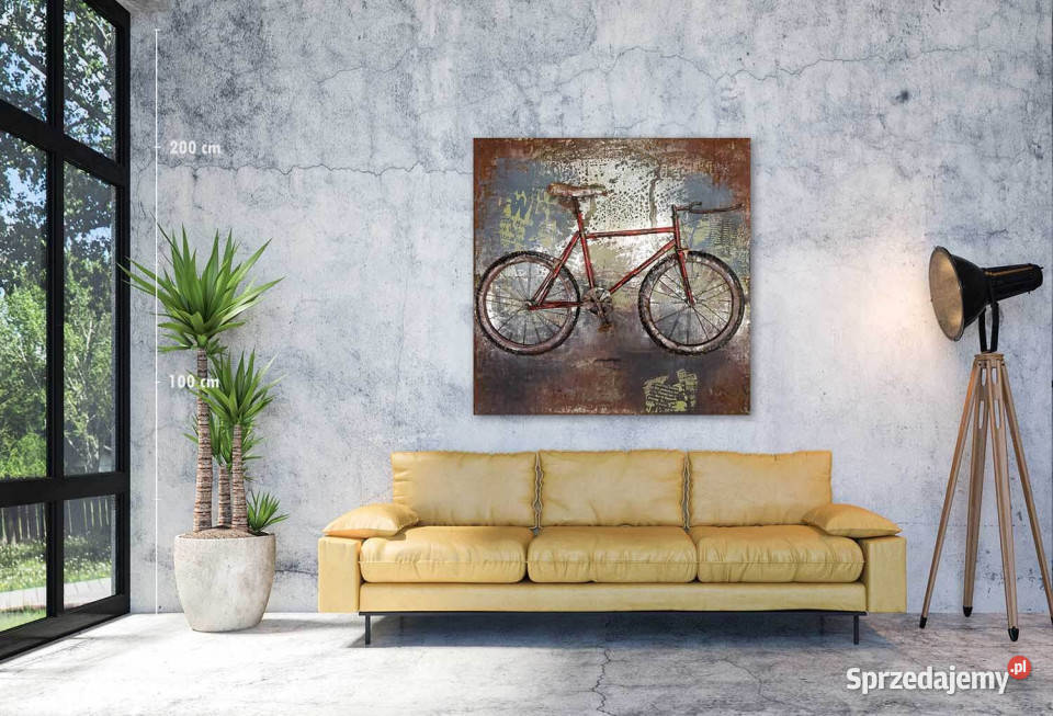 Obraz metalowy 3D LOFT ROWER 1 120x120 inny kolor sprzedam