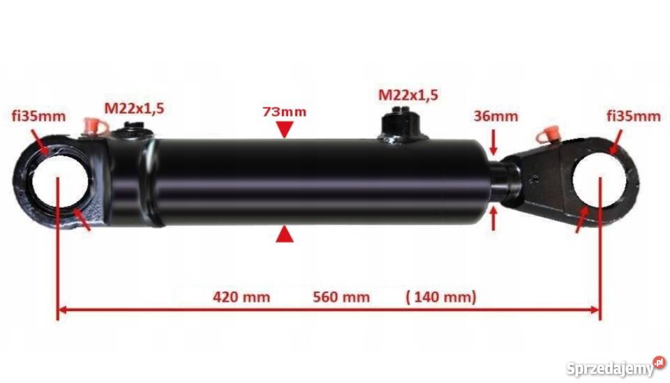 Siłownik Hydrauliczny 63x36 Skok 140 Mocowania Solec Kujawski