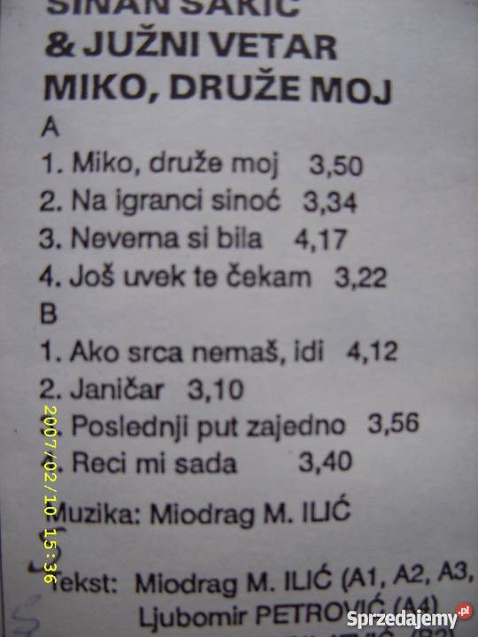Pop kaseta SSINAN SAKICJUZNI VETER JUGO Wołów