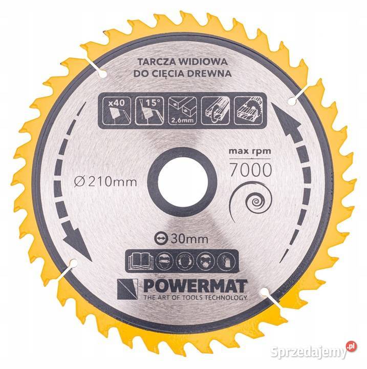 Tarcza WIDIOWA Do Drewna Piły Piła 210 x 30 mm 40Z