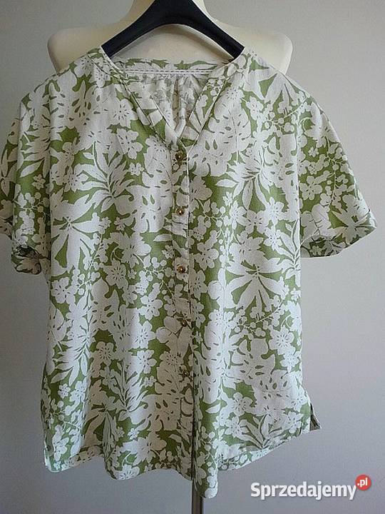 Bluzka Koszula Lniana Len Wiskoza Komfortowy zielony Łomża sprzedam