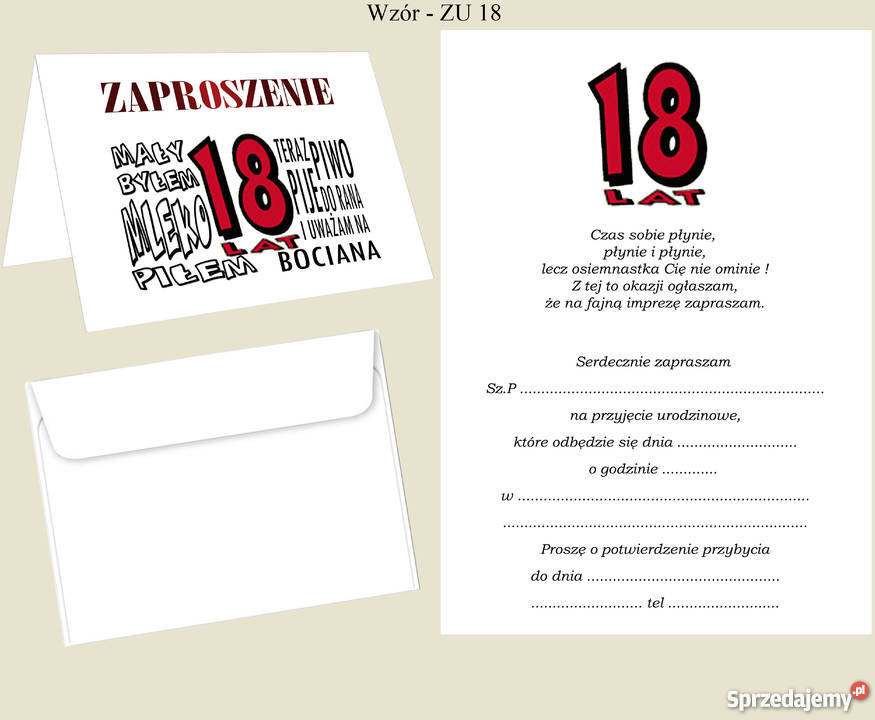 Zaproszenia Urodziny 18 30 40 50 Zawieszki śląskie Dąbrowa Górnicza