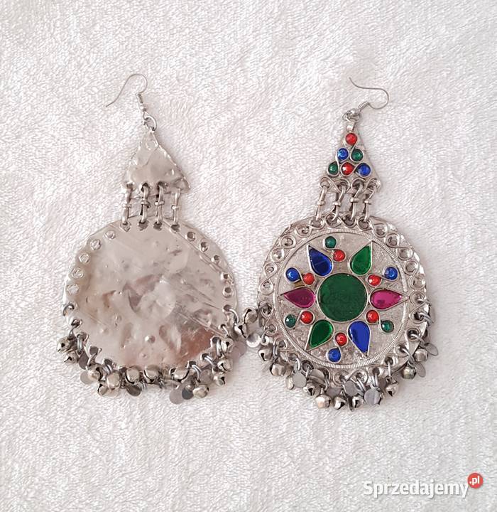 Duże kolczyki orient boho bohemian hippie tribal Szczecin