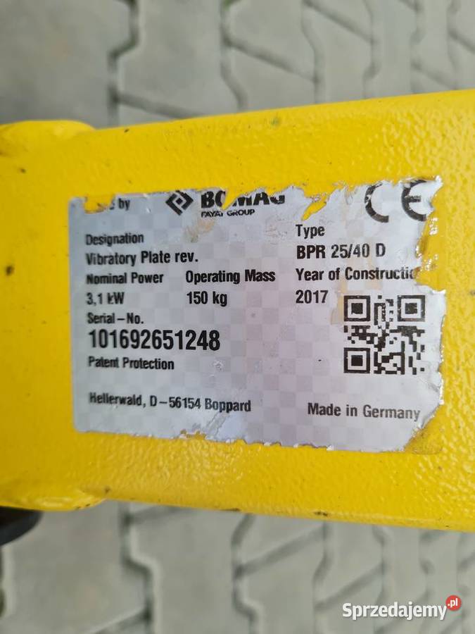 Zagęszczarka Bomag BPR 2540D 150 2017 Pozostałe Dąbrowa Tarnowska